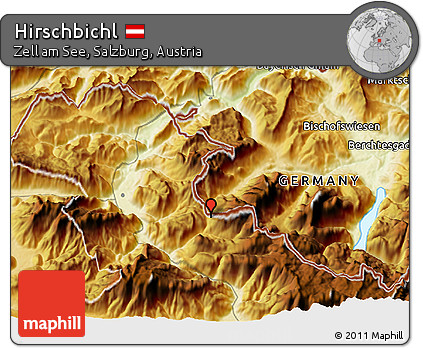 Physical 3D Map of Hirschbichl