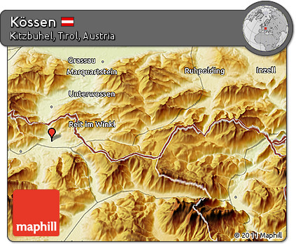 Physical 3D Map of Kössen
