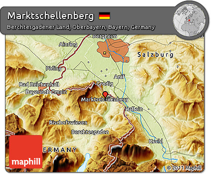 Physical 3D Map of Marktschellenberg