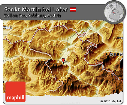 Physical 3D Map of Sankt Martin Bei Lofer