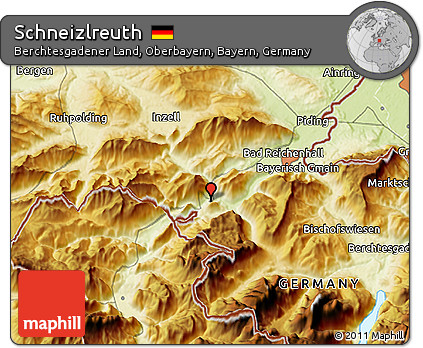 Physical 3D Map of Schneizlreuth