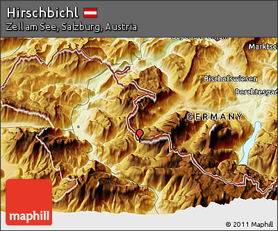 Physical 3D Map of Hirschbichl