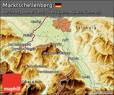 Physical 3D Map of Marktschellenberg