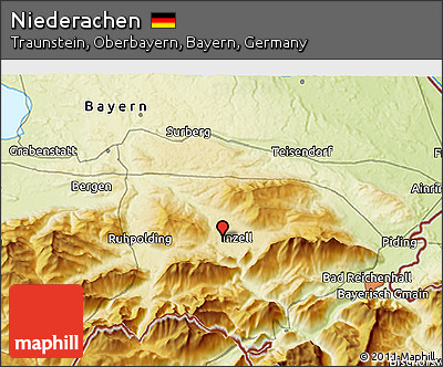 Physical 3D Map of Niederachen