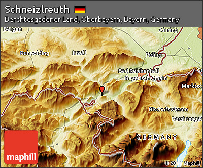 Physical 3D Map of Schneizlreuth