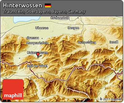 Physical 3D Map of Hinterwössen