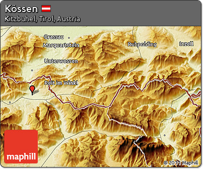 Physical 3D Map of Kössen