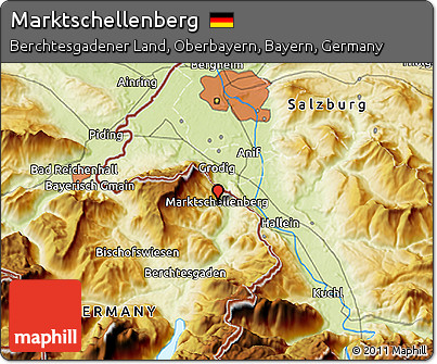 Physical 3D Map of Marktschellenberg