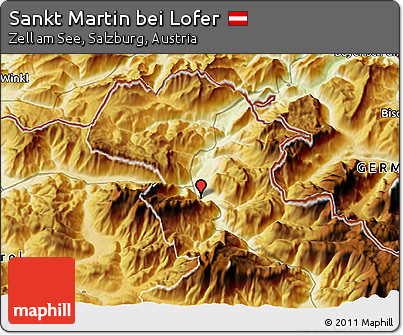 Physical 3D Map of Sankt Martin Bei Lofer
