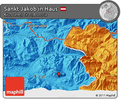 Political 3D Map of Sankt Jakob In Haus