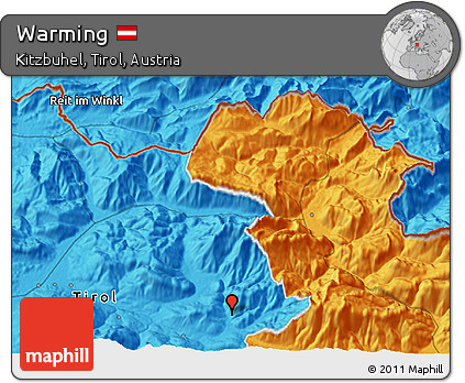 Political 3D Map of Warming
