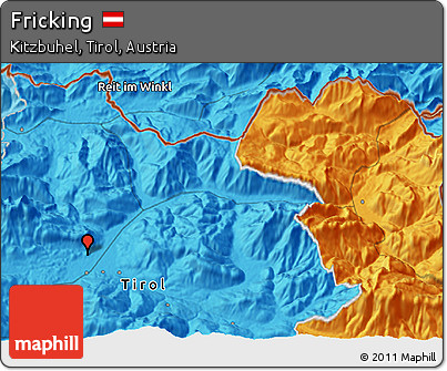 Political 3D Map of Fricking