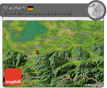 Satellite 3D Map of Staudach