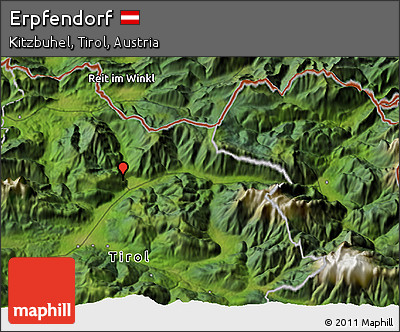 Satellite 3D Map of Erpfendorf