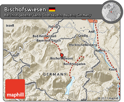 Shaded Relief 3D Map of Bischofswiesen