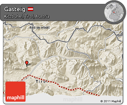 Shaded Relief 3D Map of Gasteig