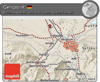 Shaded Relief 3D Map of Gerspoint