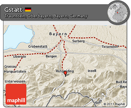 Shaded Relief 3D Map of Gstatt