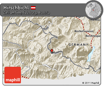 Shaded Relief 3D Map of Hirschbichl