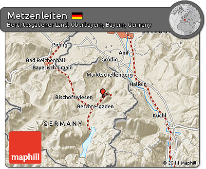 Shaded Relief 3D Map of Metzenleiten