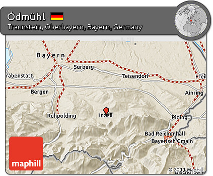 Shaded Relief 3D Map of Ödmühl