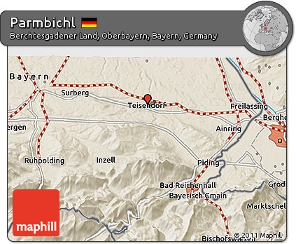 Shaded Relief 3D Map of Parmbichl