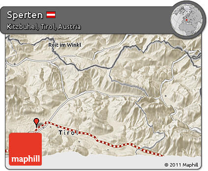 Shaded Relief 3D Map of Sperten