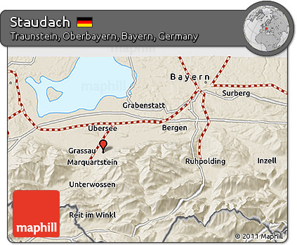Shaded Relief 3D Map of Staudach