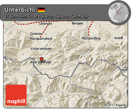Shaded Relief 3D Map of Unterbichl