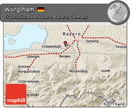 Shaded Relief 3D Map of Wörglham