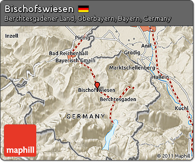 Shaded Relief 3D Map of Bischofswiesen