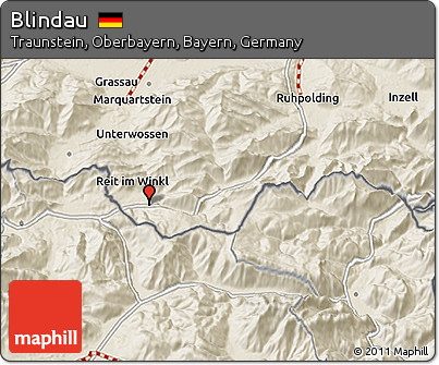 Shaded Relief 3D Map of Blindau