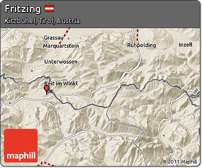 Shaded Relief 3D Map of Fritzing