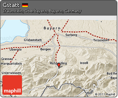 Shaded Relief 3D Map of Gstatt