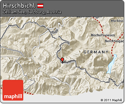 Shaded Relief 3D Map of Hirschbichl