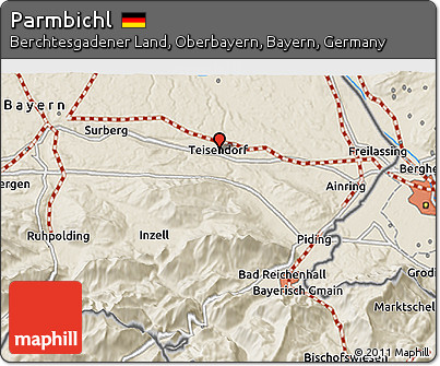 Shaded Relief 3D Map of Parmbichl