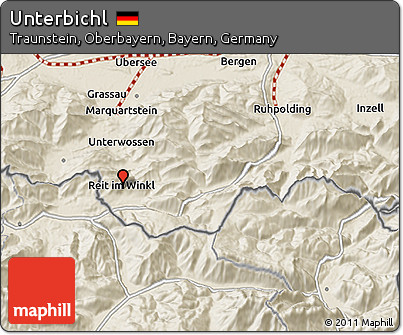 Shaded Relief 3D Map of Unterbichl