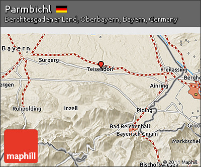 Shaded Relief 3D Map of Parmbichl