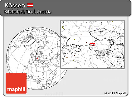 Blank Location Map of Kössen