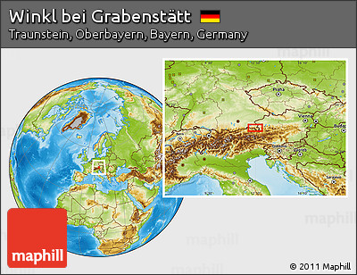 Physical Location Map of Winkl Bei Grabenstätt