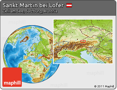 Physical Location Map of Sankt Martin Bei Lofer