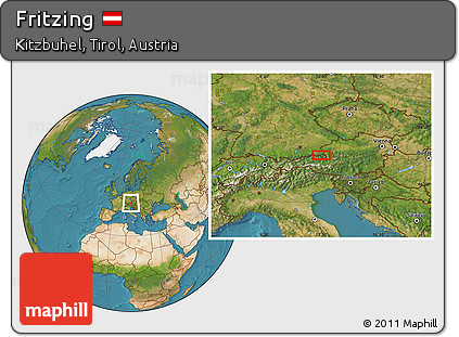 Satellite Location Map of Fritzing