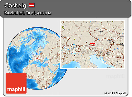 Shaded Relief Location Map of Gasteig
