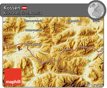 Physical Map of Kössen