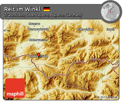 Physical Map of Reit Im Winkl