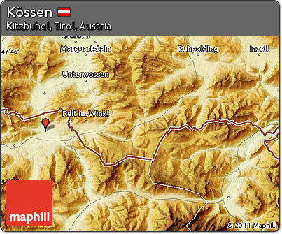 Physical Map of Kössen