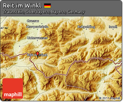 Physical Map of Reit Im Winkl