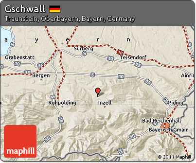 Shaded Relief Map of Gschwall