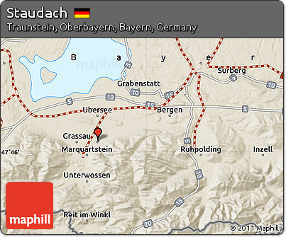 Shaded Relief Map of Staudach