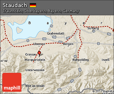 Shaded Relief Map of Staudach